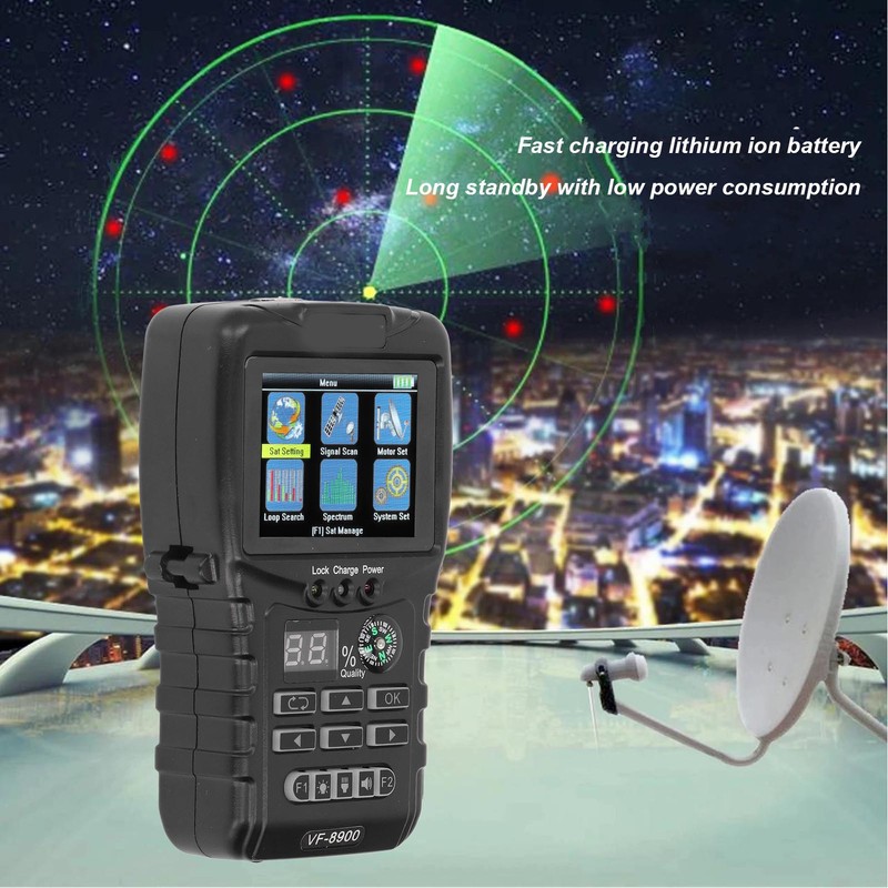 Satellite Finder Meter Digital Signal Measuring Detector 950‑2150MHz 2.4in HD
