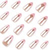 24PCS French Almond Press on Nails – Jelly-Gel Manicure Kit