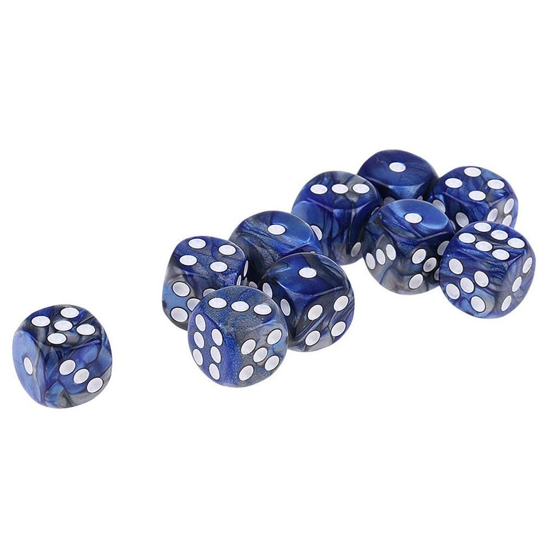 Yiotfandoll 10PCS Polyhedral Dice D6 Dice 16mm Acrylic Dice Game