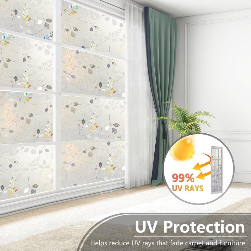 LEMON CLOUD Window Privacy Film Stained Static Cling Glass Film