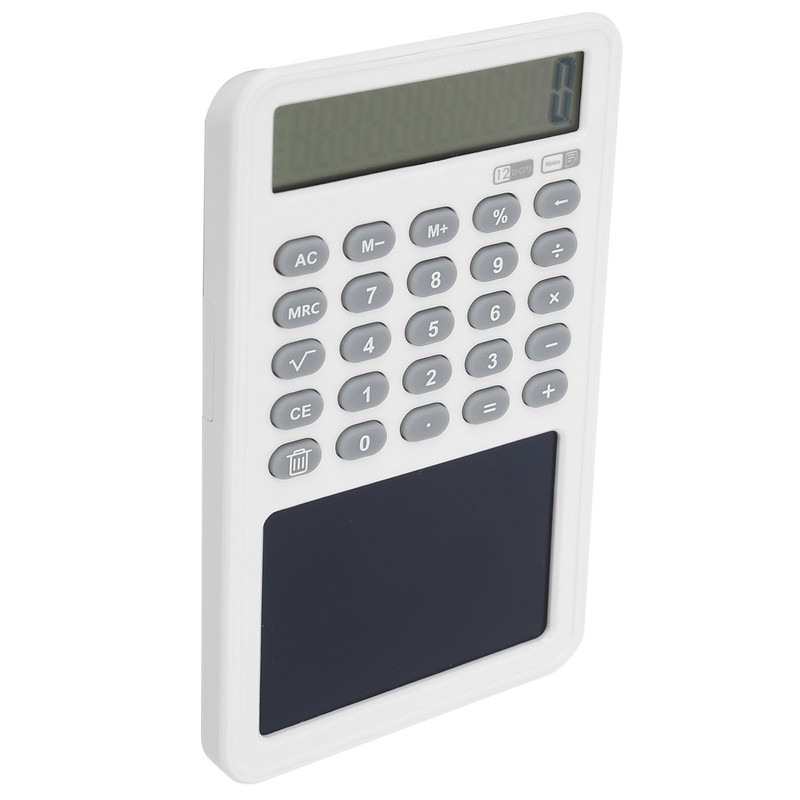 Calculator Writing Tablet White LCD 12‑Digit Display Portable Painting Handwriting
