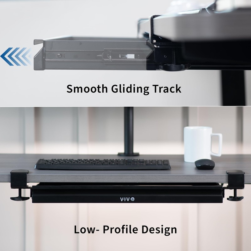 VIVO 22 inch Clamp-on Sliding Pull-out Under Table Drawer for