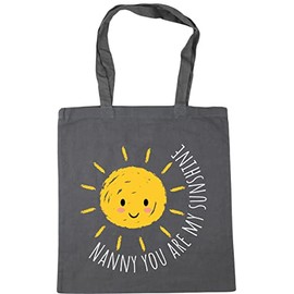 Hippowarehouse nanny you are my sunshine Tote Shopping Gym Beach Bag 42cm x38cm, 10 litres