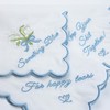 Lauusiusi Handkerchief for Bride Embroidered For Happy Tears with Scalloped