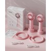 Coohea 2-Pack Pink Handheld Fan, Small Cute Design, 3 Powerful