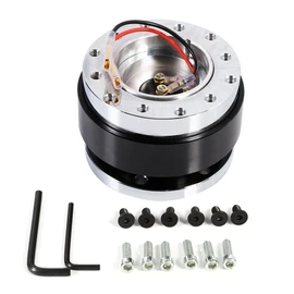 Kit de volante de liberación rápida, adaptador de cubeta de volante de liberación rápida de 6 agujeros (color: negro) Herramientas De Reparación De Automóviles Quick Release Volante Negro