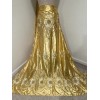 Wowfabric4less123 GOLD IVORY Satin W/Embroidery sequins Lace fabric 50” Width
