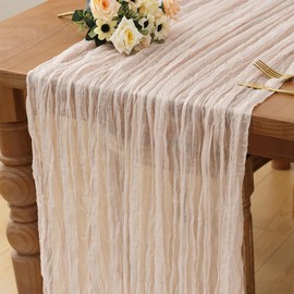 1 Pack Beige 10FT Table Runner Cheesecloth