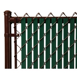 Tube Slats Made in America Privacy Inserts for Chain-Link Fence, Double-Wall Vertical Bottom-Locking Slats for 6' Fence Height (Green)