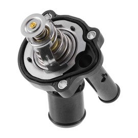 X AUTOHAUX Engine Coolant Thermostat Housing Assembly for Ford Transit Connect 2014-2017 3M4Z8575B Plastic Metal Black