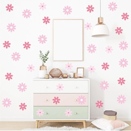 10 Sheets Daisy Wall Stickers for Bedroom Living Room Girls Room Decoration Flower Wall Art Sticker for Kids Room Baby Nursery Room Wall Decals Interior Wallpaper PVC Murals
