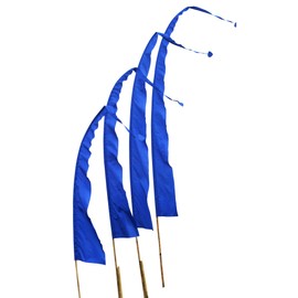 DEKOVALENZ - Sanur Bali Flag, Fabric without Pole, Various Colours and Lengths Flag Length: 4 Metres, Colour: Blue