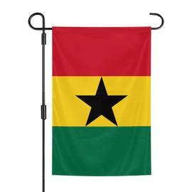 Ghana Flags 12 x 18 Inches Double Sided Polyester Garden Flags Vivid Color for Indoor and Outdoor Yard Garden Street Decorations