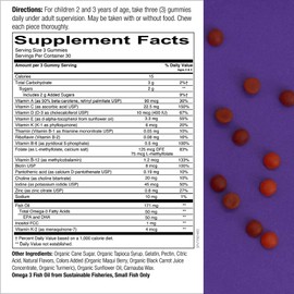 SmartyPants Toddler Formula Daily Gummy Multivitamin: Vitamin C, D3, & Zinc for Immunity, Gluten Free, Omega 3 Fish Oil (DHA/EPA), , Vitamin B6, Methyl B12, 90 Count (30 Day Supply)