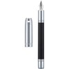 Jinhao 92 Pluma estilográfica negra plateada, punta media, metal sólido