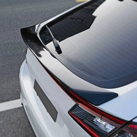 IKON MOTORSPORTS, Trunk Spoiler Compatible with 2022-2025 Honda Civic Hatchback/Type R, Rear Trunk Lid Spoiler Wing Lip ABS Plastic Mugen Style Gloss Black