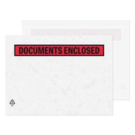 Document Enclosed Wallets Plain Or Printed Peel & Seal Clear Plastic Envelopes Sleeves Pockets Wallets Attach Invoices Packing Lists A5 225x165mm HTUK (Printed A5 (225 x 165 mm), Pack of 1000)