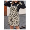 MakeMeChic Women's Plus Size Leopard Print Pinafore Overall Dress Adjustable