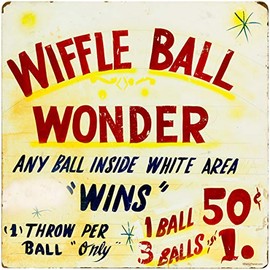 Wiffle Ball Wonder Carnival Game Decal 24 x 24 Game Room Decor