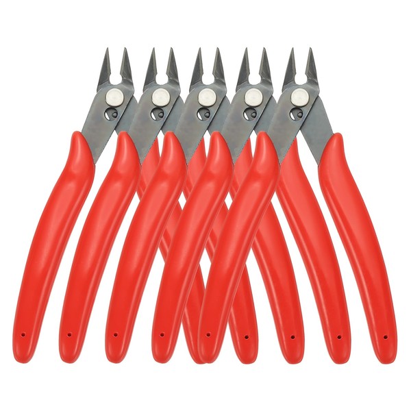 HARFINGTON 5pcs 5" Flush Cut Pliers Small Precision Wire Cutter