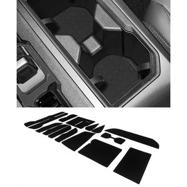 for 2026 Toyota RAV4 Accessories Cup Holder Inserts Non Slip Anti Dust Mats for RAV-4 LE SE XLE Woodland XSE Limited PHEV Woodland GR Sport Center Console Liner Door Pocket Slot 15pcs(Black)