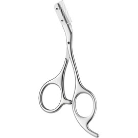 Tijeras 2 en 1 de Acero Inoxidable para Cejas 2026, Recortador con Peine,Profesional para Depilación. (Plata)