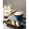 Ceramic Japanese Appetizer Sushi Plates and Bowls Set for 2