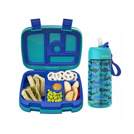 Bentgo Kids Leak-Proof Lunch Box and Water Bottle 2-Piece Set (SHARKS) NEW