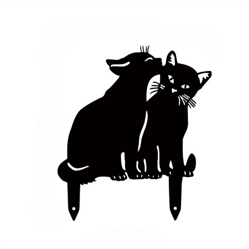Metal Cat Garden Stakes for Outdoor Decor – Cute Cat