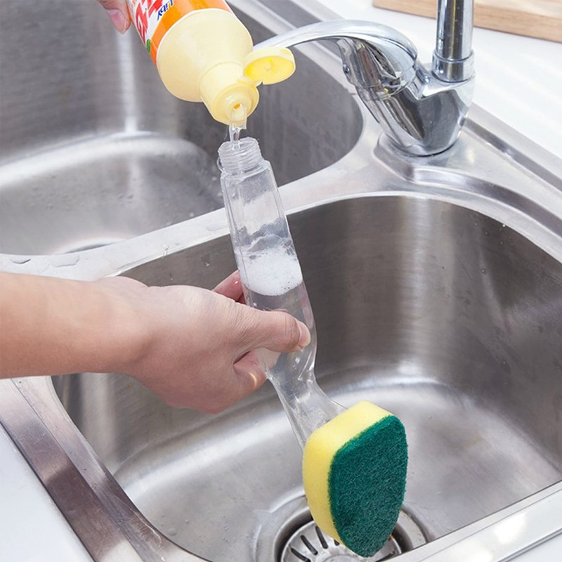 Kitchen Sink Cleaning Brush Portable Dish Wall Sponge Pads Dish
