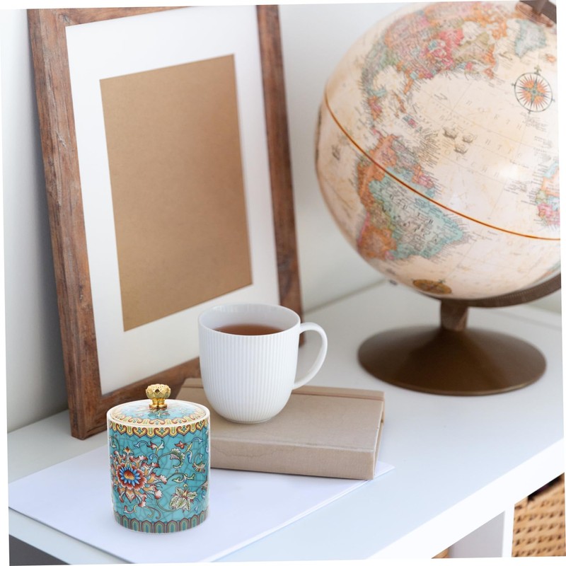 Mikinona Matcha Container Chinese Tea Ceramic Tea Storage Sealing Lid