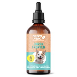 Green Hero Ear Drops 100 ml with Ionic & Colloidal Silver 99.99% 40 PPM for Dogs, Cats & Small Animals Nourishing Ear Drops for Regeneration for Inflammation, Infections & Itching
