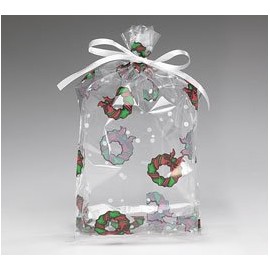 Cello Bags Holiday Wreath Small - Pack of 20
