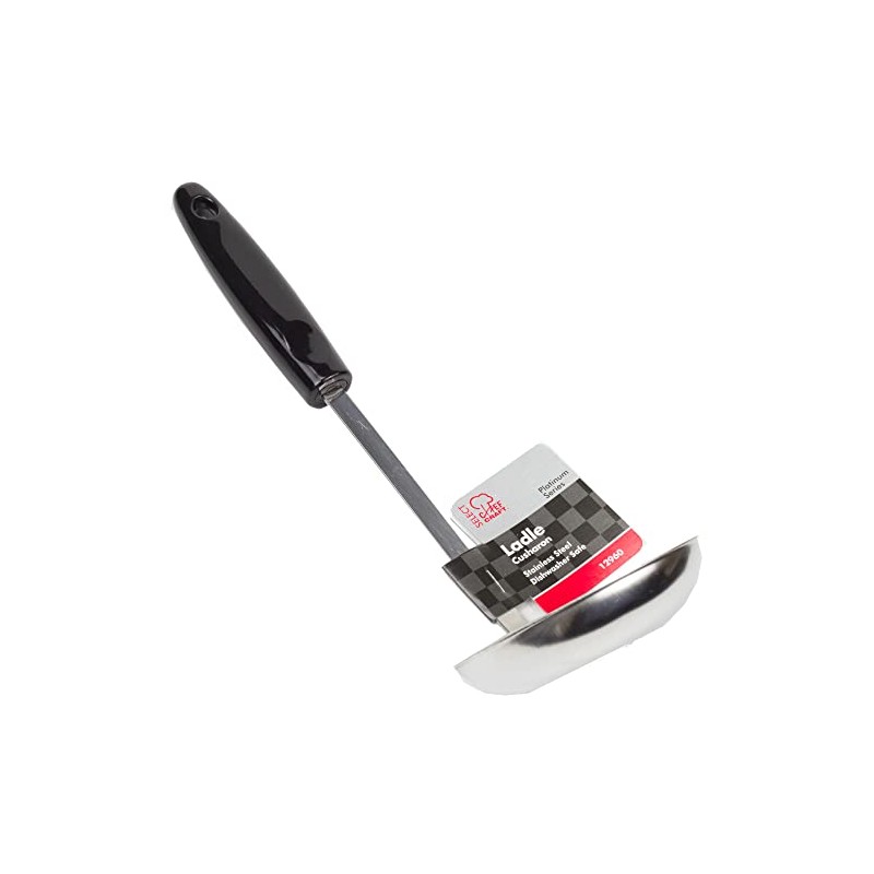 Chef Craft Select Cooking Ladle, 11.5 inch, Stainless Steel/Black