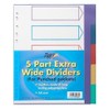 Tiger A4 multicoloured polypropylene 5 part dividers for filing x 1 set