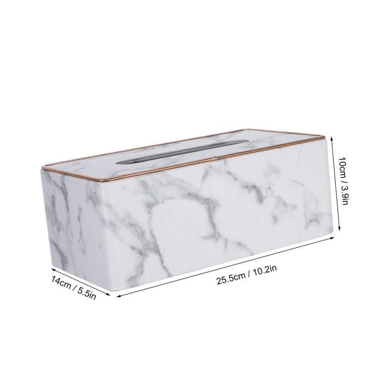 WOONEKY Luxury Marble Pattern Tissue Holder Modern Napkin Organizer for