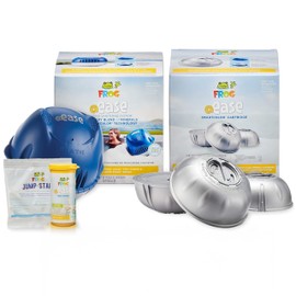 FROG @Ease Floating System for Hot Tubs - Quick & Easy Self-Regulating Hot Tub Sanitizer - Hot Tub Maintenance System with Sanitizing Minerals & SmartChlor Technology - 4 Month Bundle
