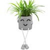 Uguisu 1PCS Cute Smiley Hanging feet Grey Cement Flower pots,