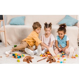 XFLYP Guiro Wooden Frog with Mallet, Sound Music Frog Sound Animal, Strike Instruments Wooden Frog Guiro Rasp Music Instrument Sound Block, Stress Relief Toy