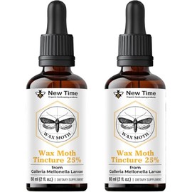2-Pack Wax Moth Larvae Tincture – 25% Galleria mellonella Extract | 120 ml Total (2 x 60 ml) Ognevka Liquid Bee Supplement for Respiratory Wellness & Immune Support