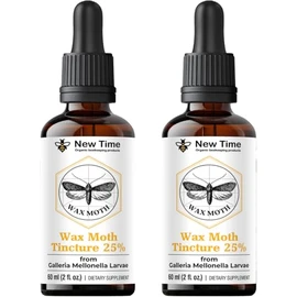 2-Pack Wax Moth Larvae Tincture – 25% Galleria mellonella Extract | 120 ml Total (2 x 60 ml) Ognevka Liquid Bee Supplement for Respiratory Wellness & Immune Support
