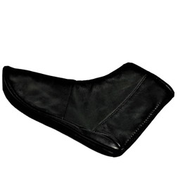 Generic Men's Women's Unisex Real Halal Sheep Soft Leather Socks Khufs with Warm Fleece Lining, black