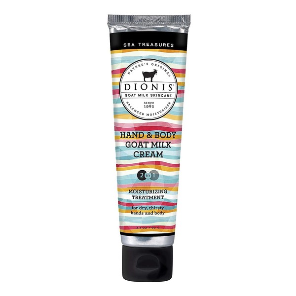 Dionis Goat Milk Skincare 3.3 oz Sea Treasures Scented Hand & Body Cream - Travel Size Hand Lotion For Hydrating & Moisturizing Dry Skin - Cruelty Free Cream Made In The USA - Paraben Free Formula