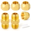 GASHER 6PCS Metals Brass Tube Fitting, Half-Union with Flare Nut,