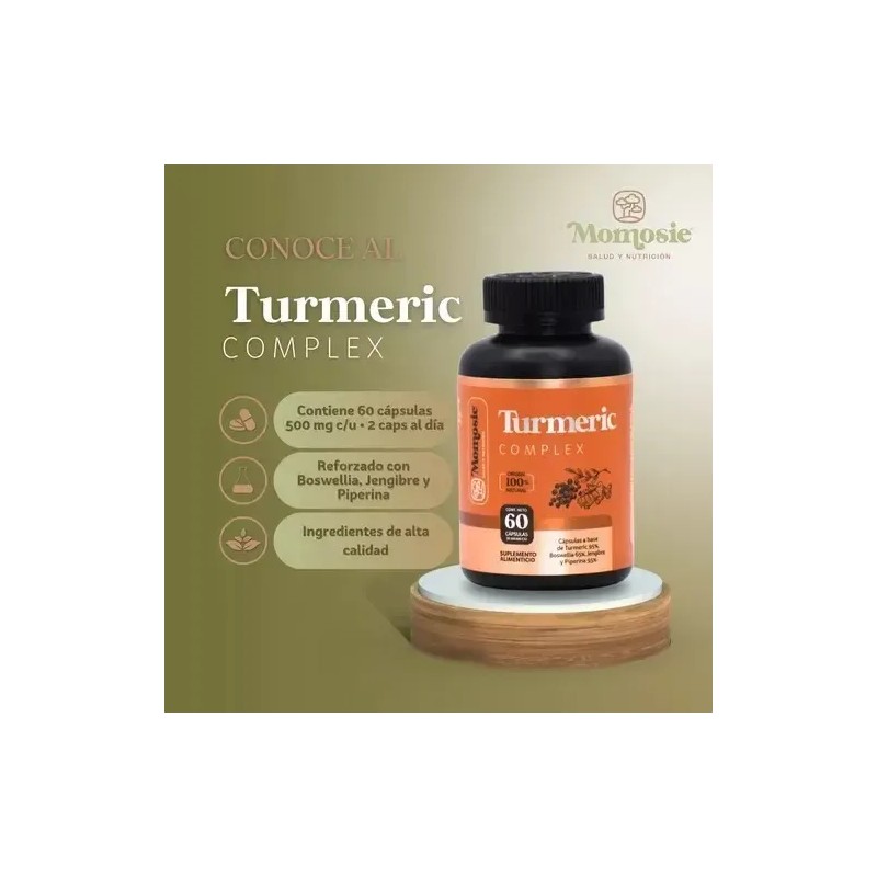 Suplemento Nutricional Curcuma 95% Jengibre Boswellia Momosie 2 Packs