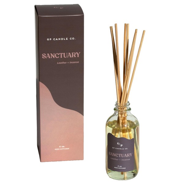GP Candle Co. Sanctuary (Leather + Incense) 4 oz. Reed