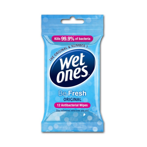Wet Ones Be Fresh Original Antibacterial Wipes Pack of 6