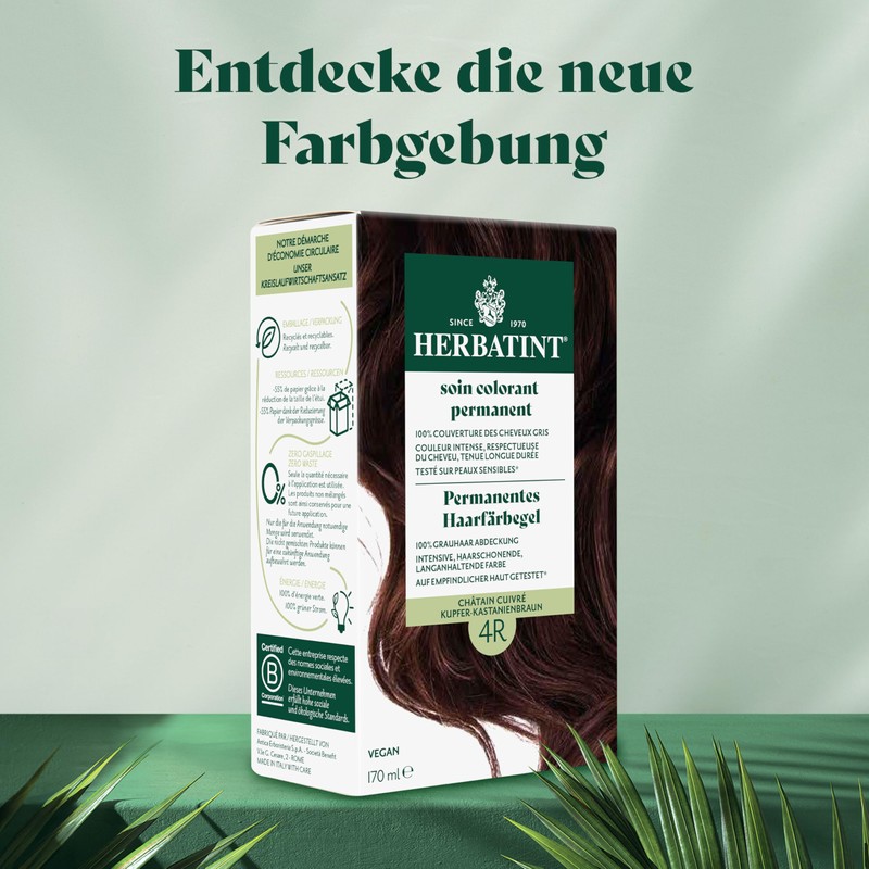 Herbatint Permanent Hair Dye Gel 4R Copper - Chestnut Brown