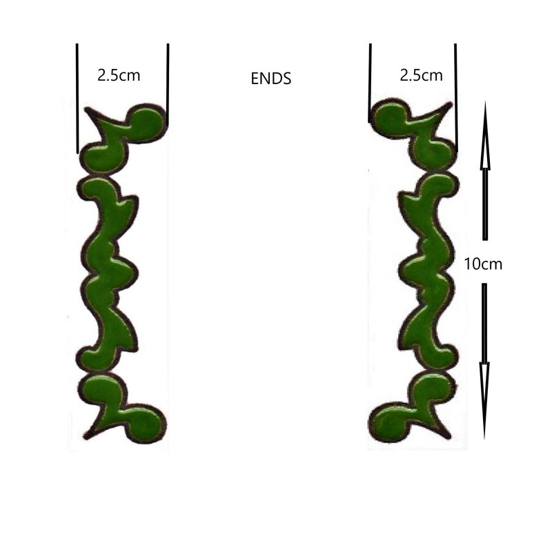 Ceramic House Numbers & Letters, Green & White, Tile Size: