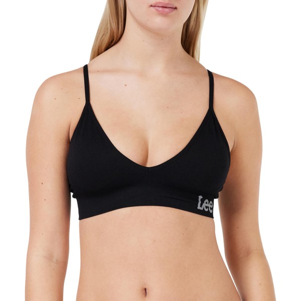 Lee Womens Seamless Crop Bra in Black |Soft, Stretchy &